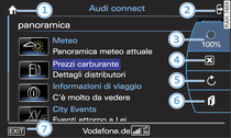 Visualizzazione di servizi Audi connect
